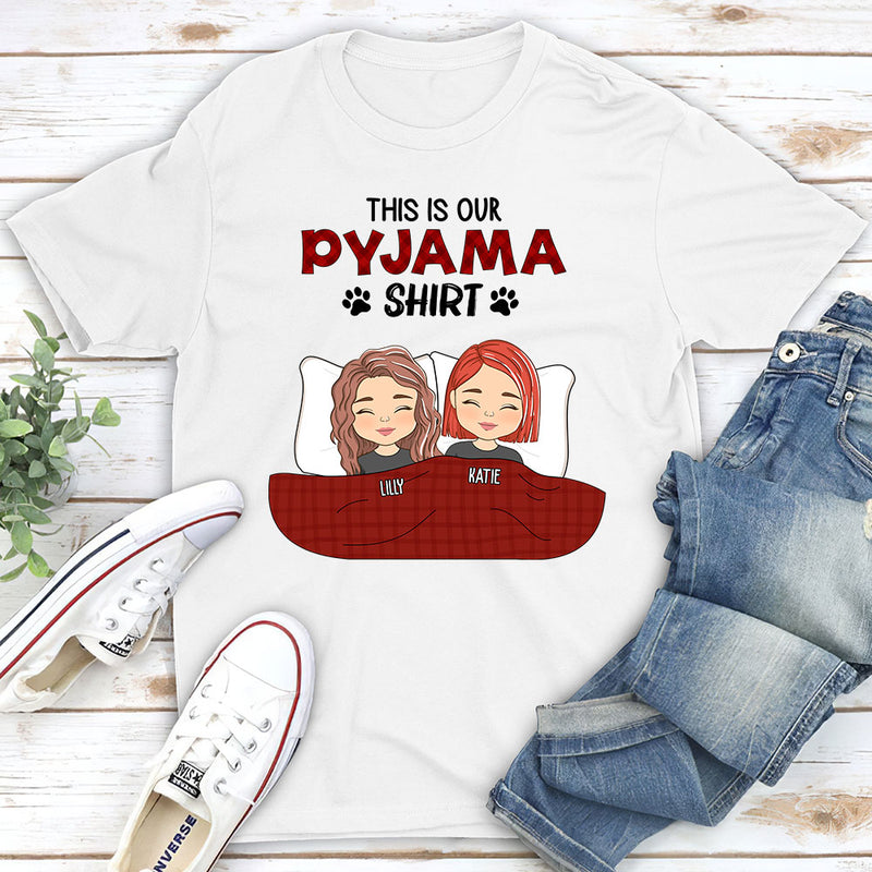 Couple Pyjama Shirt - Personalized Custom Unisex T-shirt