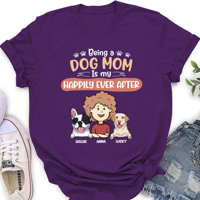 Happy To Be A Dog Mom - Personalized Custom Women's T-shirt