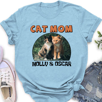 Cat Mom Circle - Personalized Custom Women's T-shirt