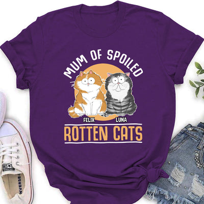 Mom Of Spoiled Cat - Personalized Custom Women's T-shirt