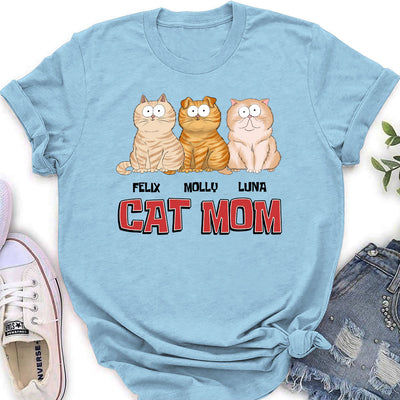 Red Cat Mom - Personalized Custom Women's T-shirt