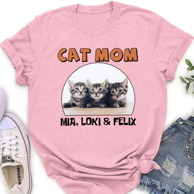 Cat Mom Circle - Personalized Custom Women's T-shirt