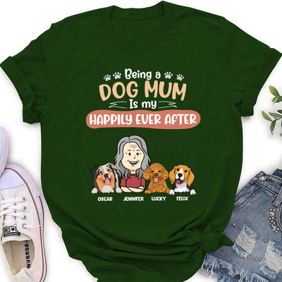 Happy To Be A Dog Mom - Personalized Custom Women's T-shirt