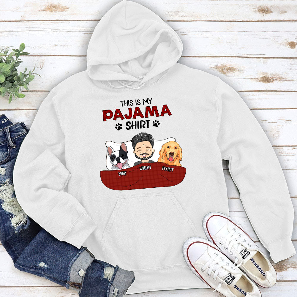 Pajama Sleeping With Dog Personalized Dogs Parent Life Custom Unisex Hoodie