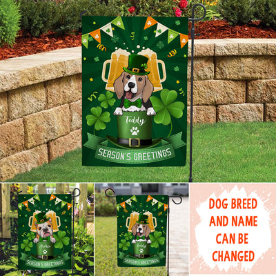 Season's Greetings - Personalized Custom Garden Flag - St. Patrick's Day Decorations