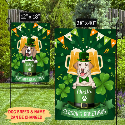 Season's Greetings - Personalized Custom Garden Flag - St. Patrick's Day Decorations