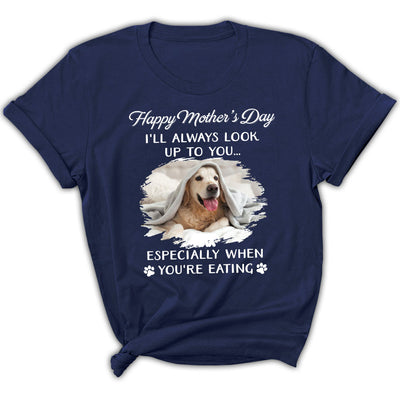 Dog Look Up To You Photo - Personalized Custom Women's T-shirt