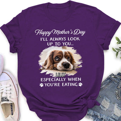 Dog Look Up To You Photo - Personalized Custom Women's T-shirt