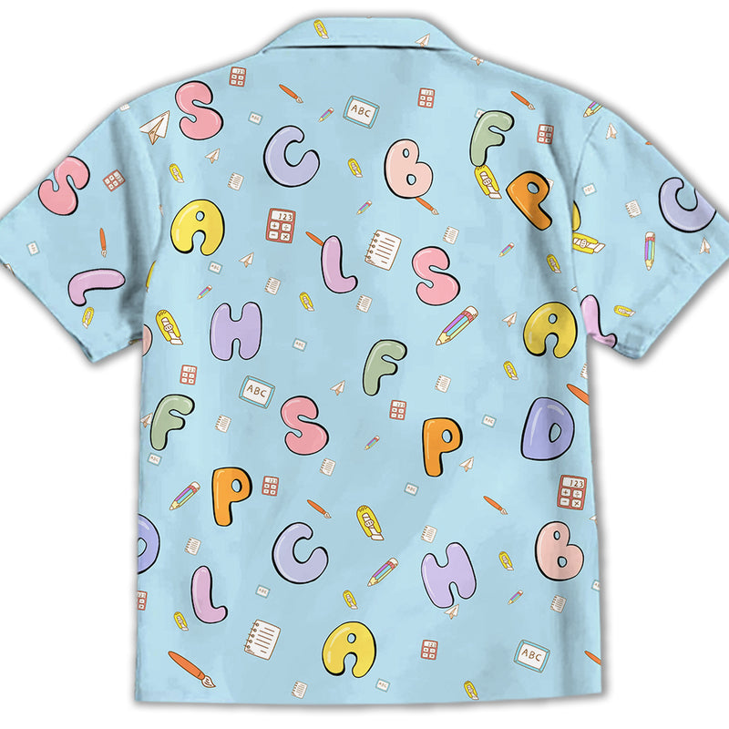 French Bull And Alphabet - Kids Button-up Shirt