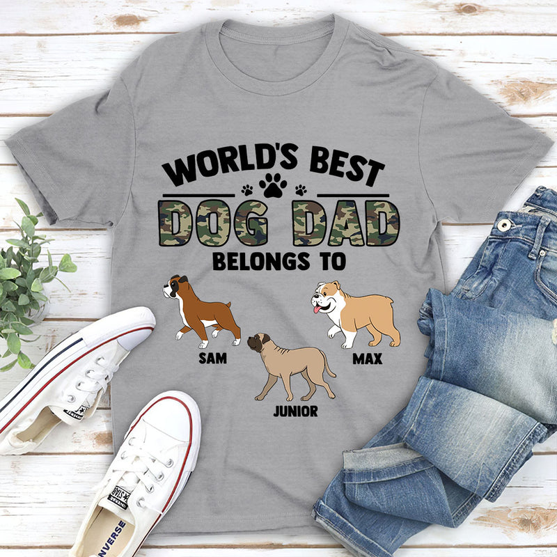 Dog Dad Pattern - Personalized Custom Unisex T-shirt