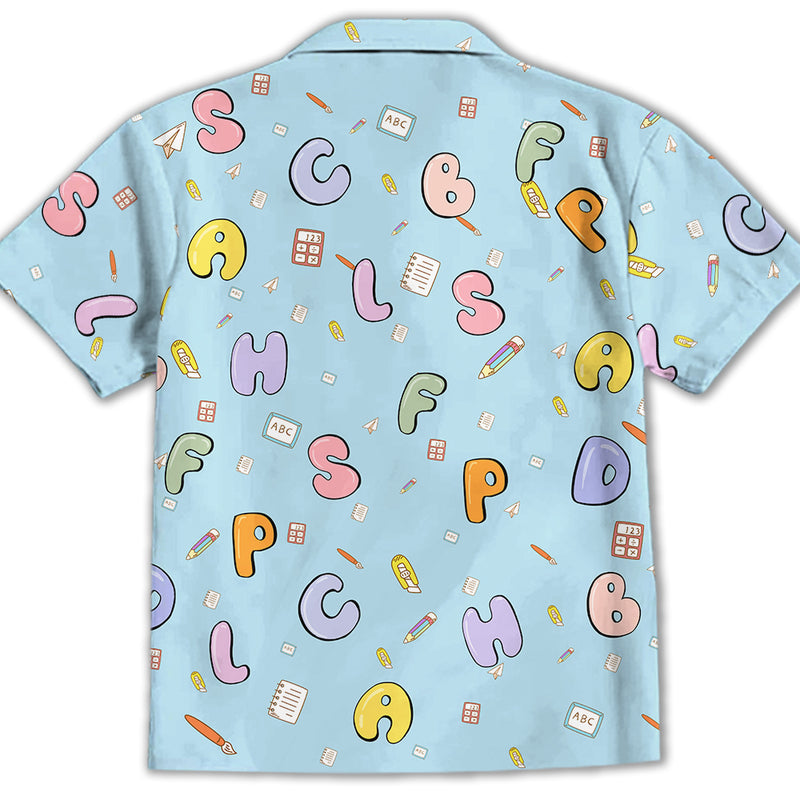 Dalmatian And Alphabet - Kids Button-up Shirt