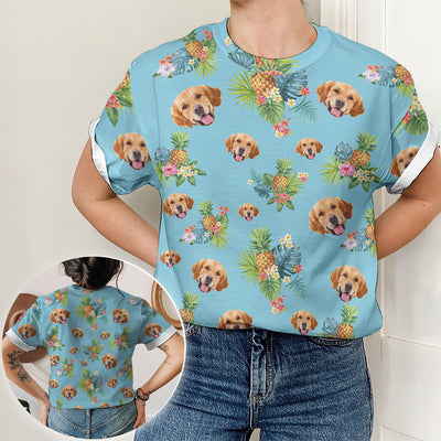 Blue Dog Pattern - Personalized Custom All-over-print T-shirt