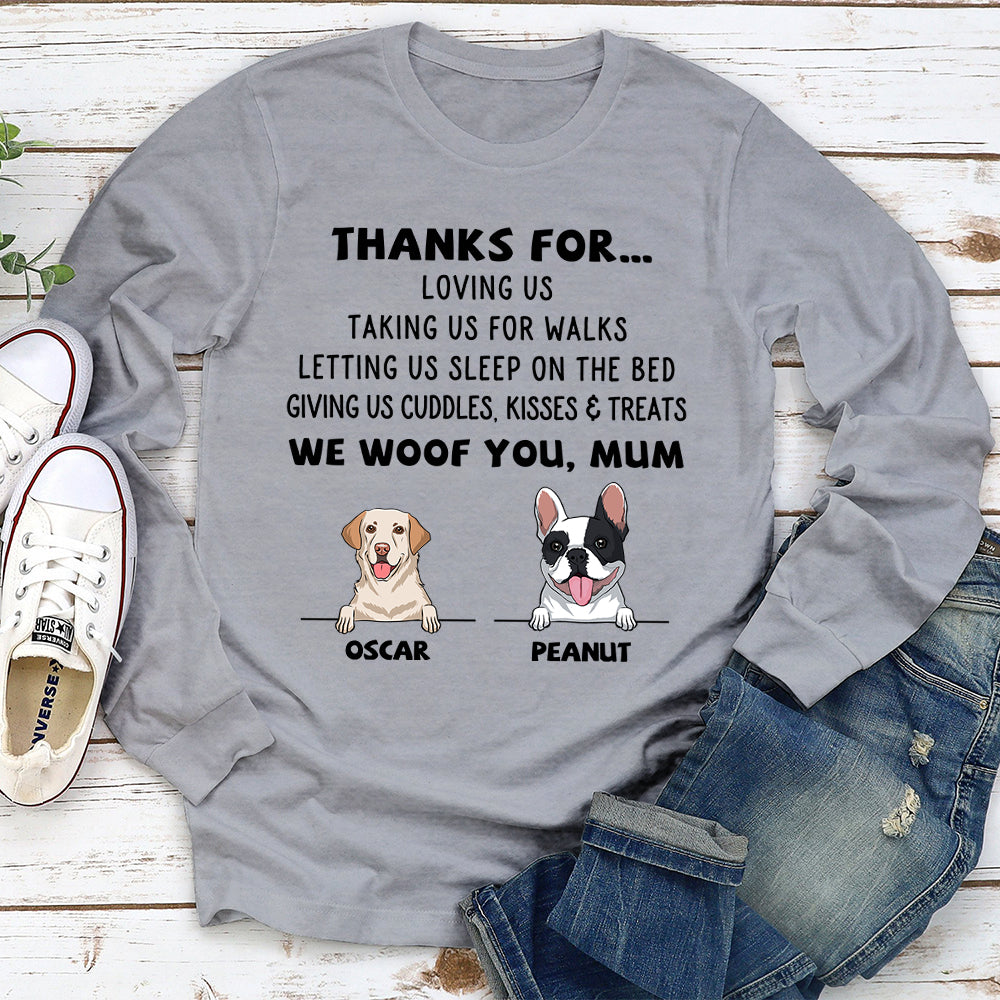 Dog Thanks For Light Personalized Pet Dog Parent Custom Unisex Long Sleeve Shirt
