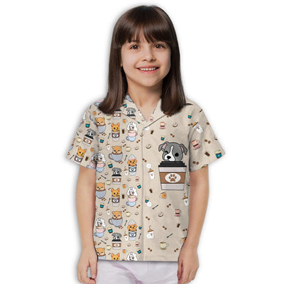 Dog And Cafe 4 - Kids Button-up Shirt