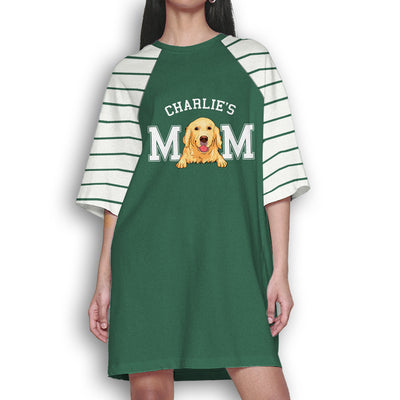 Dog Mom Basic Striped - Personalized Custom 3/4 Sleeve Dress