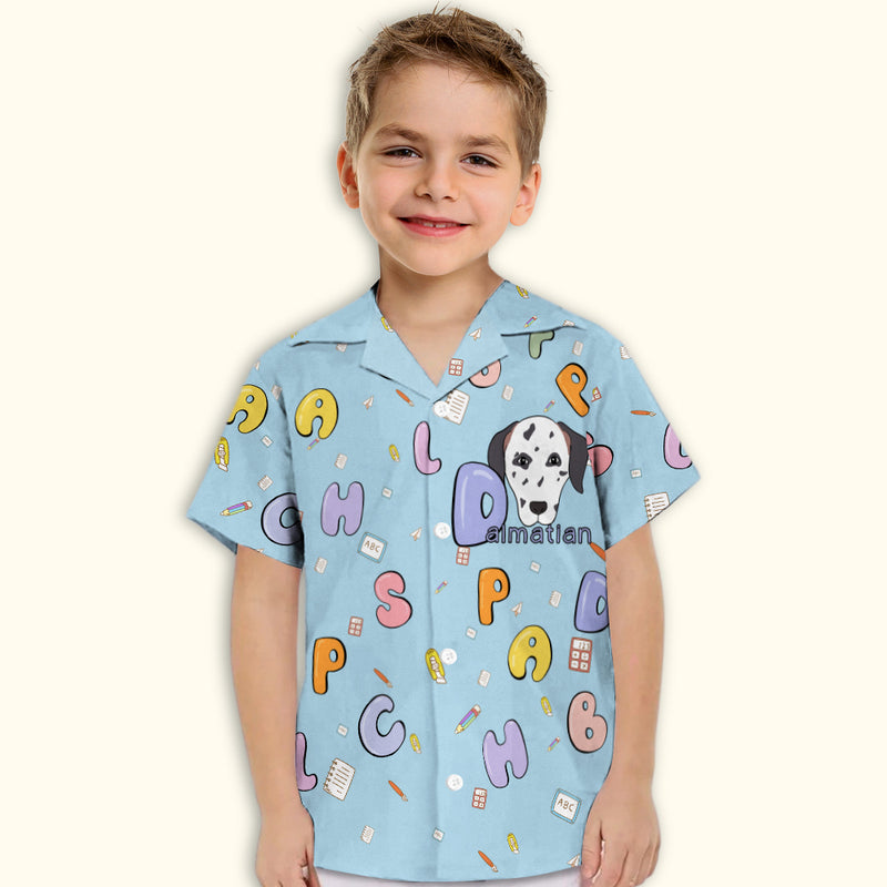 Dalmatian And Alphabet - Kids Button-up Shirt