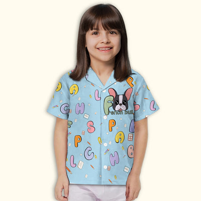 French Bull And Alphabet - Kids Button-up Shirt