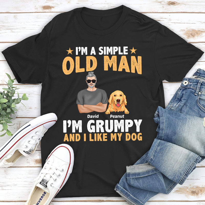 Old Man And Dogs - Personalized Custom Unisex T-shirt