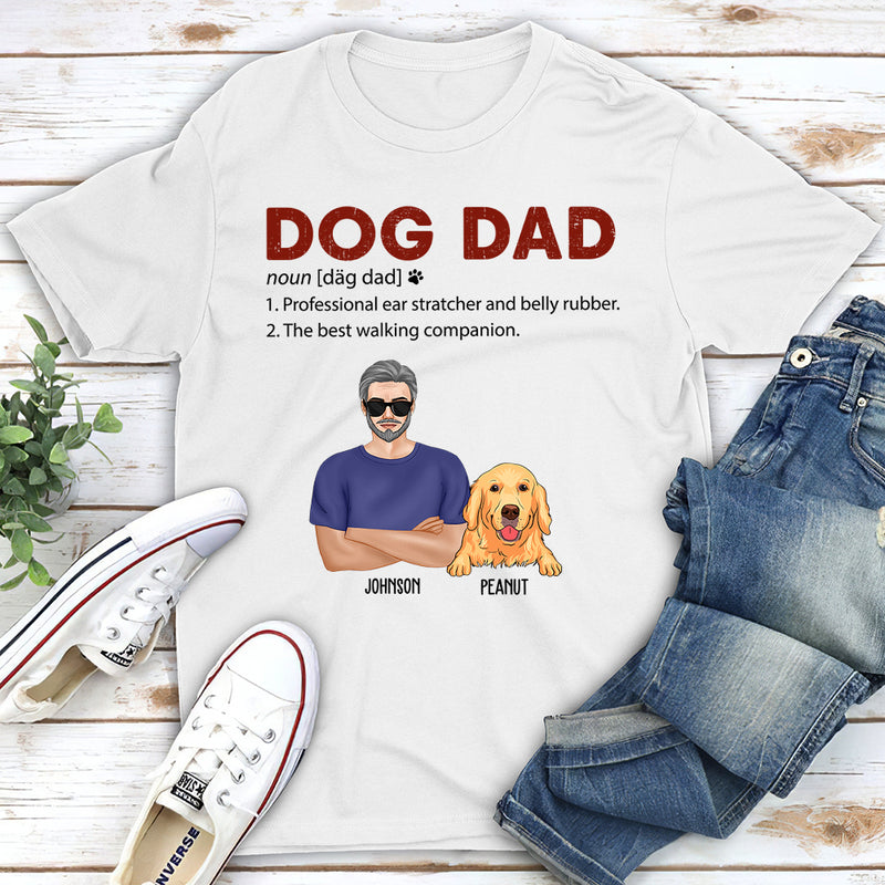 Dog Dad The Best Walking Companion - Personalized Custom Unisex T-shirt