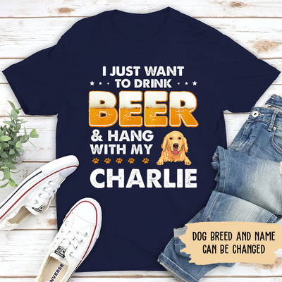 Beer and Dog - Personalized Custom Premium T-Shirt