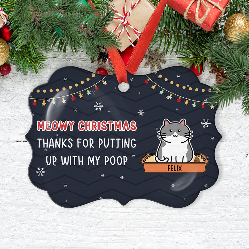 Putting Up With Our Poop - Personalized Custom Aluminum Ornament