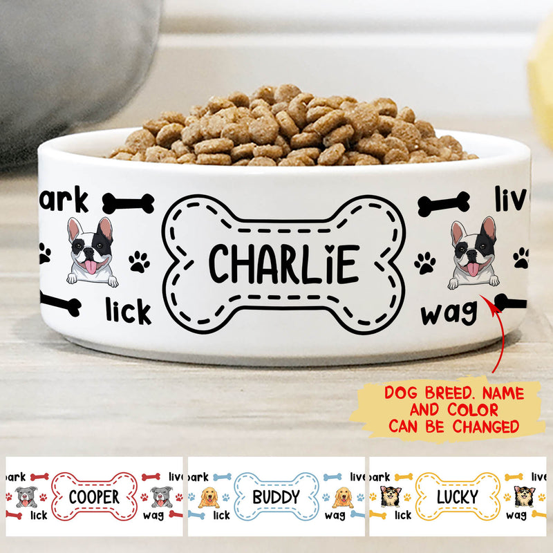 Dog Activities - Personalized Custom Pet Bowl, Ceramic Dog Bowl