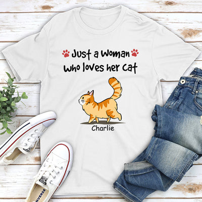 Just A Girl With Cats - Personalized Custom Unisex T-shirt