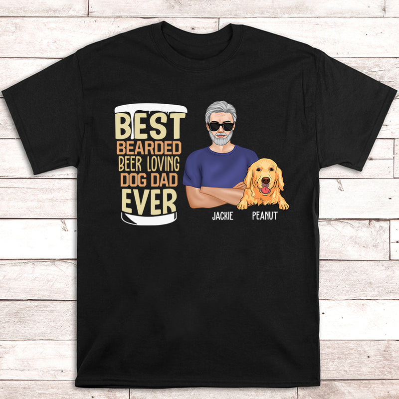 Bearded Dog Dad - Personalized Custom Unisex T-shirt