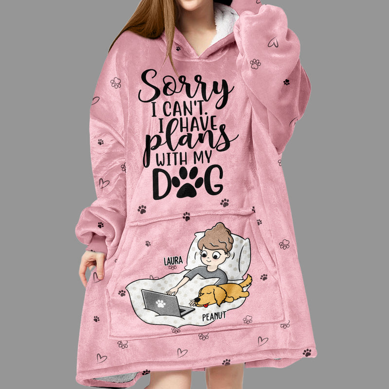 Plan With Dogs - Personalized Custom Blanket Hoodie