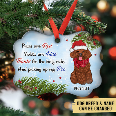 Thanks For Belly Rubs - Personalized Custom Aluminum Ornament