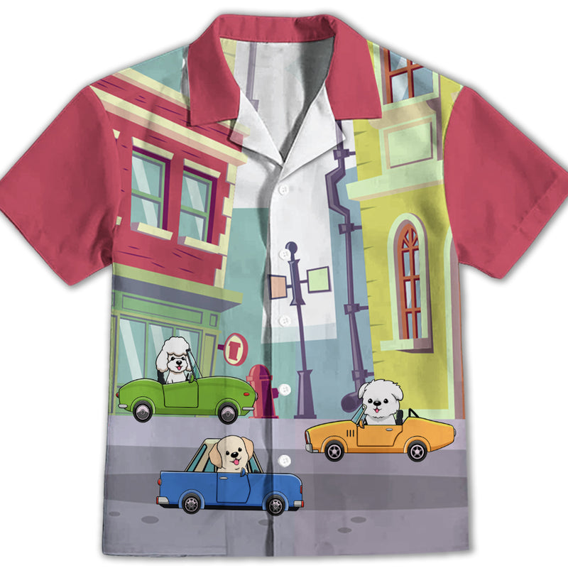 Dog And Car - Kids Button-up Shirt