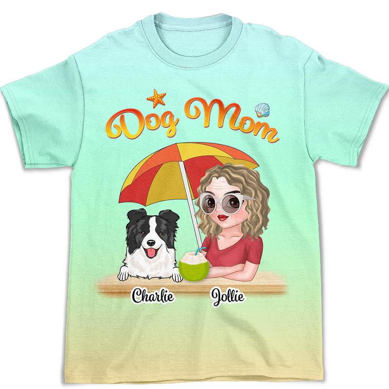 Summer Dog Mom - Personalized Custom All-over-print T-shirt