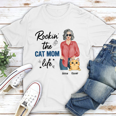 Rockin‘ Cat Mom Life - Personalized Custom Unisex T-shirt