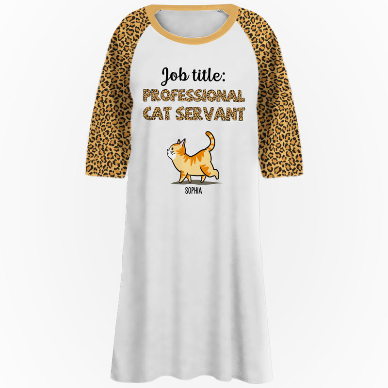 Professional Cat Servant Leopard - Personalized Custom 3/4 Sleeve Dress
