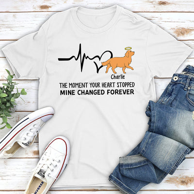 The Moment Your Heart Stopped Mine Changed - Personalized Custom Unisex T-shirt