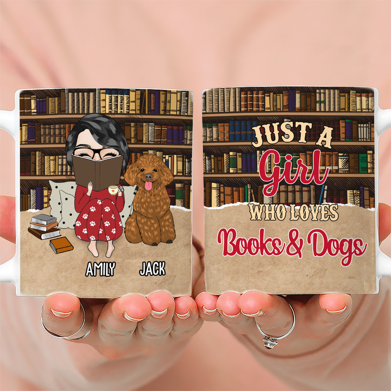 Girl & Books - Personalized Custom Coffee Mug