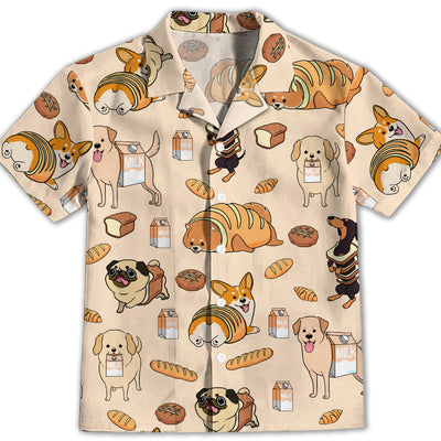 Dog And Milk - Kids Button-up Shirt