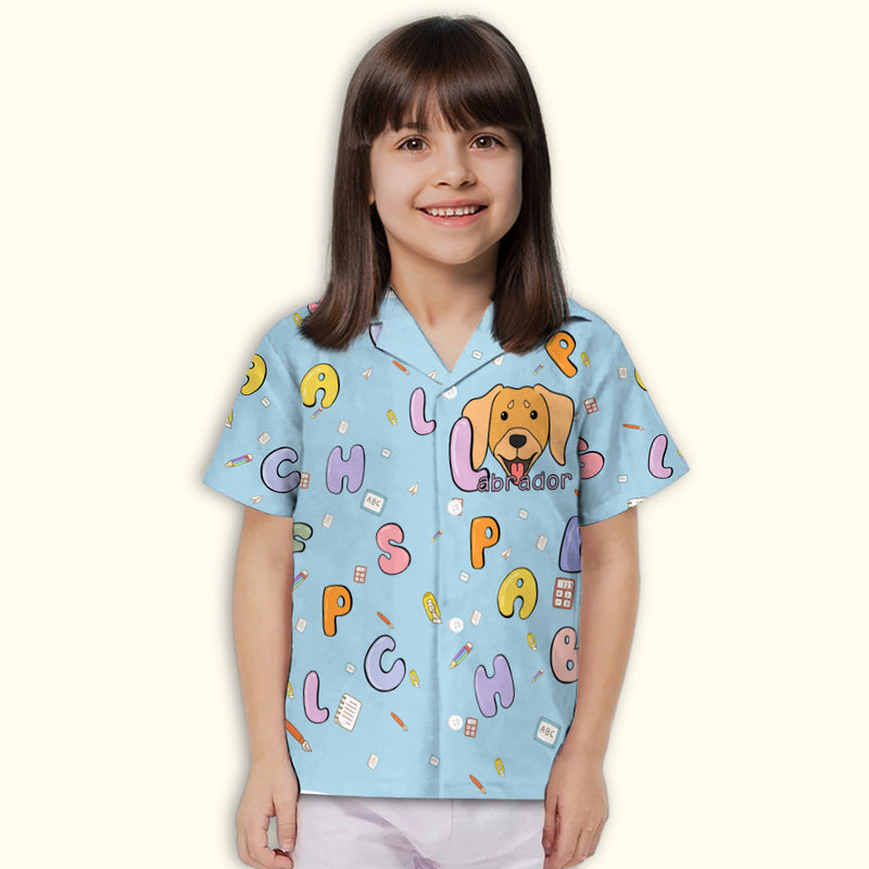 Labrador And Alphabet - Kids Button-up Shirt