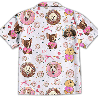 Dog And Donut - Kids Button-up Shirt