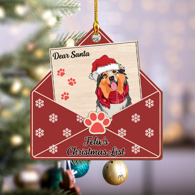 Pet Dear Santa - Personalized Custom 1-layered Wood Ornament