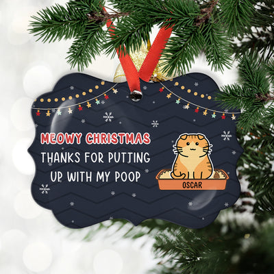 Putting Up With Our Poop - Personalized Custom Aluminum Ornament