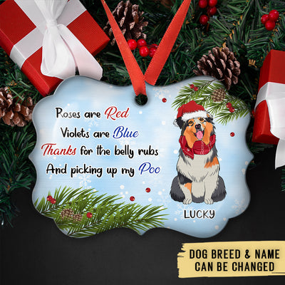 Thanks For Belly Rubs - Personalized Custom Aluminum Ornament