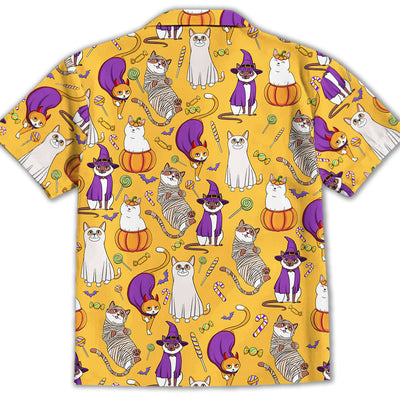 Cat Halloween - Kids Button-up Shirt