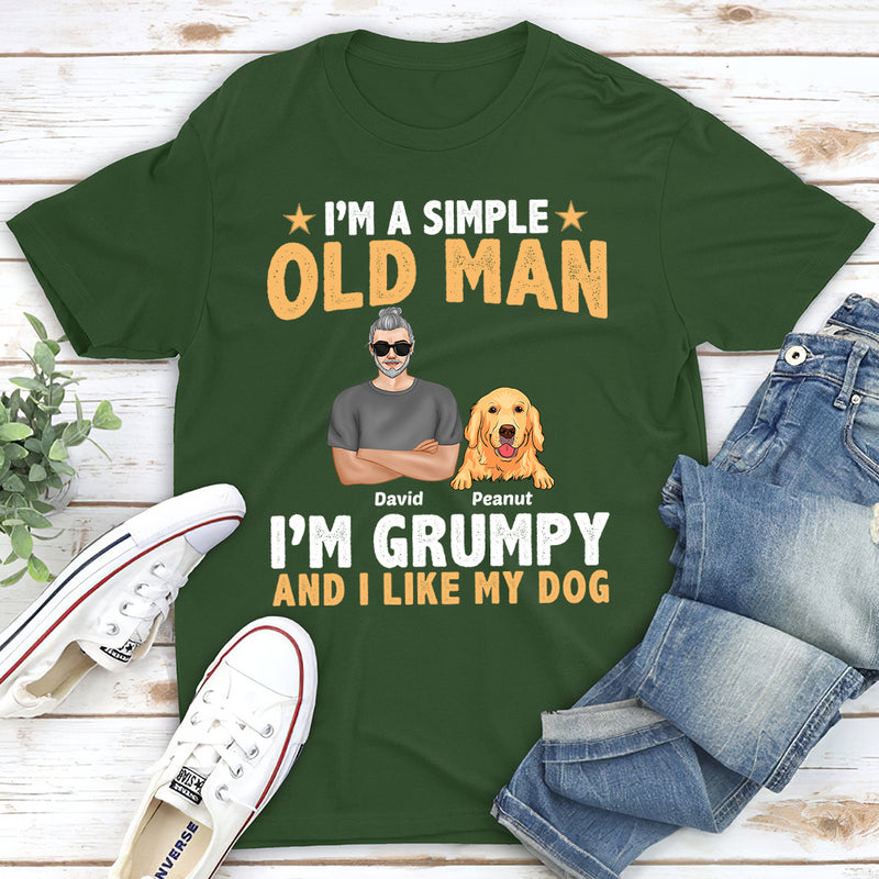 Old Man And Dogs - Personalized Custom Unisex T-shirt