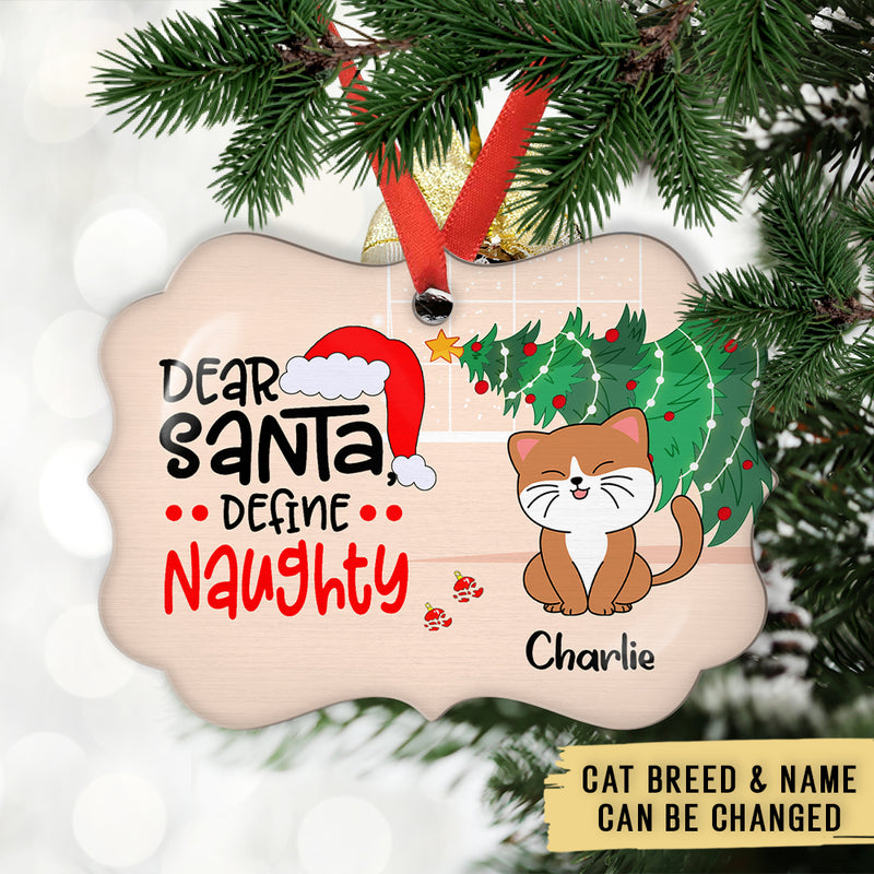 Define Naughty Cat - Personalized Custom Aluminum Ornament