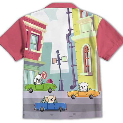 Dog And Car - Kids Button-up Shirt