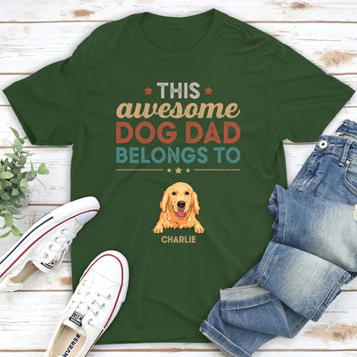 Awesome Dog Dad - Personalized Custom Unisex T-shirt