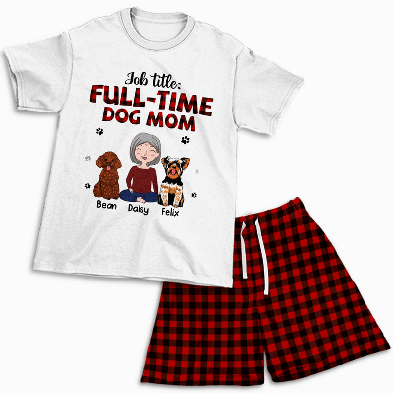 Full-Time Dog Mom - Personalized Custom Short Pajama Set