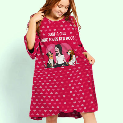 Girl Loves Dogs - Personalized Custom 3/4 Sleeve Dress