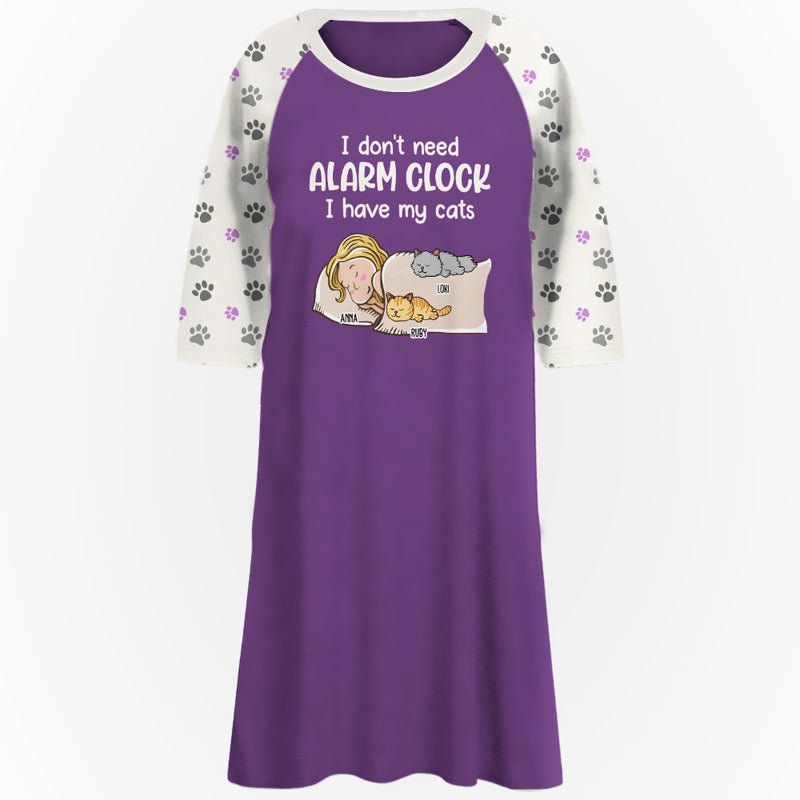 Cat Alarm Clock - Personalized Custom 3/4 Sleeve Dress